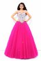 Abito Quinceanera Allacciato Cuore Lunghi Ball Gown Senza Maniche