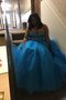 Abito da Ballo Senza Maniche con Perline Taglia Forte Cuore Ball Gown