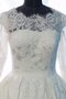 Abito da Sposa in Pizzo Cerniera Originale con Maniche Lunghe Seghettato Scollo