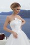 Abito da Sposa con Fiocco Senza Spalline in Tulle con Applique Naturale