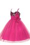 Abito da Cerimonia Bambini Alta Vita Ball Gown A-Line con Fiore Cerniera