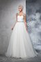 Abito da Sposa Largo Bretelle Ball Gown con Increspato Lungo Senza Maniche