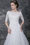 Abito da Sposa con Bottone Semplice con Applique Largo in Tulle