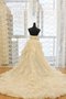 Abito da Sposa con Perline in Organza Senza Maniche Naturale A-Line