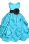 Abito da Cerimonia Bambini con Increspature Senza Maniche in Taffeta con Fiocco Tondo
