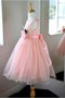 Abito da Cerimonia Bambini con Fusciacca Senza Maniche con Piega con Fiore Ball Gown