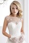 Abito da Sposa in Pizzo in Chiffon A-Line decorato Cappellino