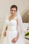 Abito da Sposa Senza Maniche Allacciato con Perline A-Line con Increspato