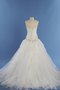 Abito da Sposa Cinghia in rilievo con Criss-cross Coda A Strascico Corto Cuore Allacciato