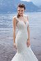 Abito da Sposa Cuore Sirena Spazzola Treno con Applique in Pizzo