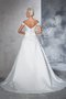 Abito da Sposa Senza Maniche con Increspato Lungo Ball Gown Naturale