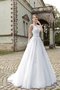 Abito da Sposa con Applique Semplice Originale con Piega in Tulle