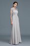 Abito Mamma Sposa A Terra in Chiffon A-Line Tondo con Tre Quarti Lunghezza Maniche