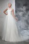 Abito da Sposa Lunghi Barchetta Coda A Strascico Cappella Ball Gown Senza Maniche