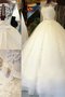 Abito da sposa cinghia in rilievo carino lunghi naturale a sala con ricamo