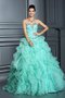 Abito Quinceanera con Perline Cuore A Terra Senza Maniche Ball Gown