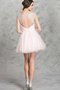 Vestito Laurea A-Line Buco Della Serratura Schiena Elegante con Increspature con Criss-cross