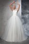 Abito da Sposa Lunghi Barchetta Coda A Strascico Cappella Ball Gown Senza Maniche