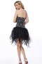 Abito Homecoming con Perline Corto in Organza Tubino Senza Maniche