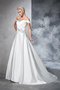 Abito da Sposa Senza Maniche con Increspato Lungo Ball Gown Naturale