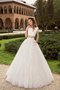 Abito da Sposa Barchetta Cappellino due Pezzi Naturale A-Line