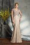 Abito Mamma Sposa V-Scollo con Tre Quarti Lunghezza Maniche Tubino Lunghi in Chiffon