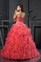 Abito Quinceanera Naturale Ball Gown con Increspature A Terra Senza Maniche