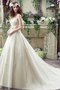 Abito da Sposa Pudica Vintage con Applique Stravagante Schiena Nuda