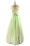 Abito da Sera A Terra in Tulle Senza Maniche Ball Gown con Perline