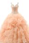 Abito Quinceanera con Increspature in Pizzo in Chiffon in Organza Cuore