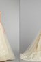 Abito da Sposa con Applique Ball Gown Schiena Nuda Naturale con Fusciacca