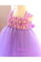 Abito da Cerimonia Bambini con Fiore in Tulle Alta Vita Ball Gown Cappellino