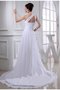 Abito da Sposa Monospalla in Chiffon A-Line con Applique Coda A Strascico Corto