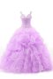 Abito Quinceanera con Increspature in Pizzo in Chiffon in Organza Cuore