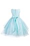 Abito da Cerimonia Bambini Ball Gown con Seghettato in Organza Senza Maniche con Fusciacca