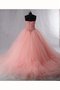 Abito Quinceanera in Tulle in Organza Conotta in Pizzo con Piega