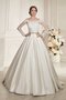 Abito da Sposa in Pizzo con Maniche Lunghe con Bottone A-Line con Perline