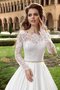 Abito da Sposa con Perline con Applique Spazzola Treno Vintage Barchetta