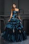 Abito Quinceanera in Taffeta Ball Gown Lunghi Allacciato con Perline