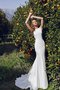 Abito da Sposa Senza Maniche Elegante A Terra con Applique Tubino