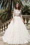 Abito da Sposa con Perline a Riva A-Line Elegante Fuori dalla spalla