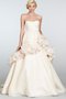 Abito da Sposa con Festone Radiosa in Organza Senza Spalline Naturale