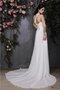 Abito da Sposa in Chiffon Lunghi Coda A Strascico Cappella con Fiore con Festone