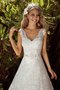 Abito da Sposa Elegante in Pizzo Senza Maniche con Perline con Applique