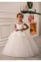 Abito da Cerimonia Bambini in Tulle Queen Anne con Fusciacca A Terra con Nastro