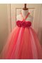 Abito da Cerimonia Bambini con Fiore con Piega Senza Maniche Ball Gown in Tulle