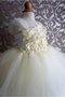 Abito da Cerimonia Bambini con Piega in Tulle con Increspature Ball Gown Senza Maniche