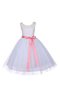 Abito da Cerimonia Bambini con Fiocco A-Line in Tulle in Pizzo con Nastro