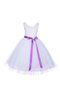 Abito da Cerimonia Bambini con Fiocco A-Line in Tulle in Pizzo con Nastro