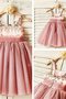 Abito da Cerimonia Bambini con Fiore in Tulle A-Line Principessa con Perline